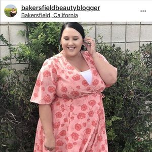 Torrid 1X floral mock wrap dress